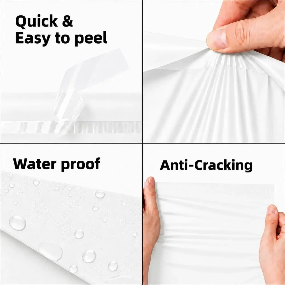 POLYMAILERS WHITE SHIPPING BAGS (10 PACK) 12